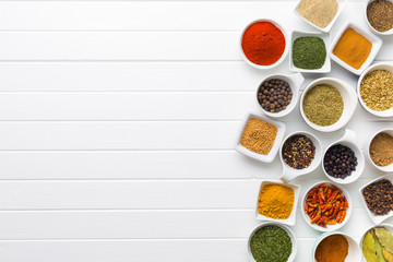 Poster - Various dried herbs and spices.