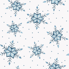 Seamless snowflakes pattern. Christmas and New Year design. illu