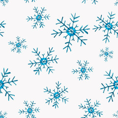 seamless snowflakes pattern. christmas and new year design. illu