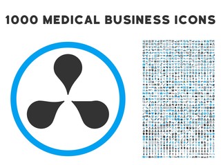 Wall Mural - Map Markers icon with 1000 medical business gray and blue vector pictographs. Design style is flat bicolor symbols, white background.