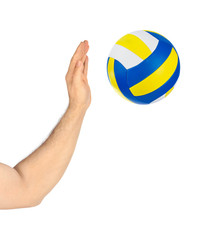 Hand and volleyball