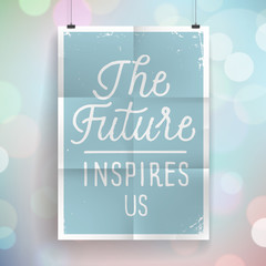 Sticker - Poster with hand drawn lettering slogan on vintage background