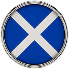 Scotland Flag Glossy Button/icon (3d rendering).