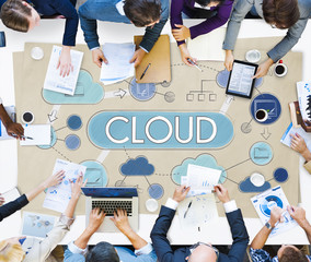 Canvas Print - Cloud Computing Network Data Storage Technology Concept
