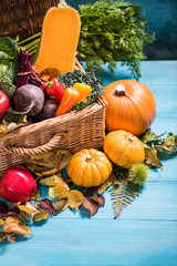 Wall Mural - Local market fall produce on table