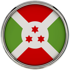 Burundi Flag Glossy Button/icon (3d rendering).