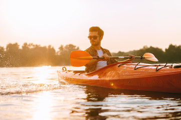 Poster - Enjoying day on water. 