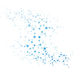 Structure molecule and communication Dna, atom, neurons. Science concept for your design. Connected lines with dots. Medical, technology, chemistry, science background. Vector illustration.