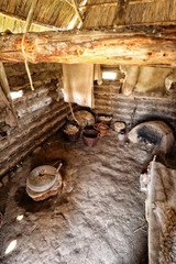 Wall Mural - Interior of the early middle age shanty