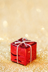 Christmas decoration on abstract bokeh background. Merry christm