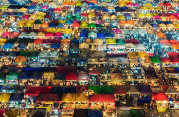 Cityscape at night of chatujak market