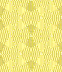Wall Mural - seamless yellow spiral rhombus pattern.