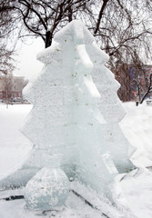 Wall Mural - City Park under the white fluffy snow