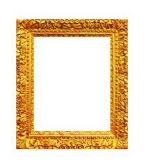 Wall Mural - Ornate gold wooden frame isolated