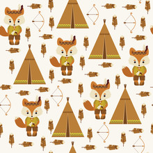 American Indians Seamless Pattern.
