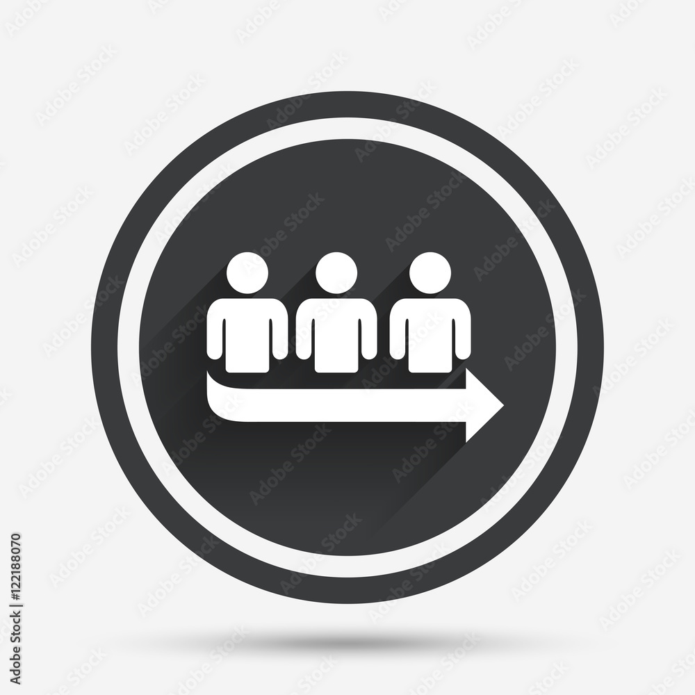 Queue sign icon. Long turn symbol. Stock Vector | Adobe Stock