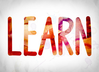 Poster - Learn Concept Watercolor Word Art