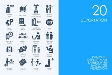 Poster - Set of BLUE HAMSTER Library deportation icons