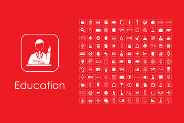 Wall Mural - set of education simple icons