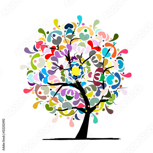 Fotografía Mandala tree, floral sketch for your design