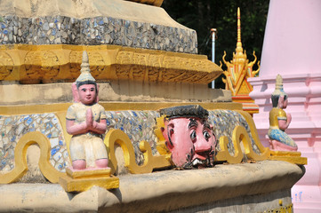 Ang pagoda near Ba Om lake, a famous tourist at Tra Vinh province, Vietnam