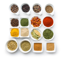 Poster - Various dried herbs and spices.