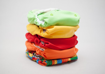 Wall Mural - Stack of cloth diapers different colors