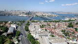 Fototapeta Miasto - Aerial view of the Istanbul historical peninsula