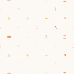 Seamless pattern with mathematical symbols for your design