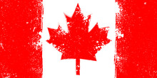 Grunge Flag Of Canada With Splash And Spots 