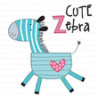 cute zebra vector illustration
