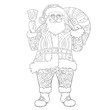 Santa Claus lineart for coloring book.