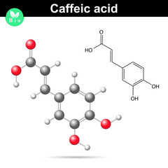 Canvas Print - Caffeic acid chemical structure