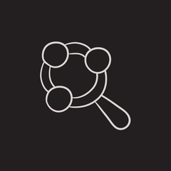 Poster - Baby rattle sketch icon.