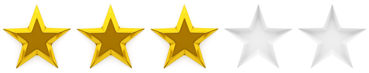 Wall Mural - Zero to five star review or rating - 3d rendering