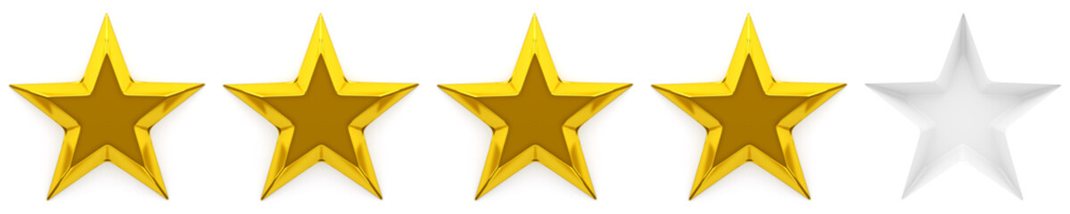 Wall Mural - Zero to five star review or rating - 3d rendering