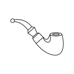 Wall Mural - Smoking pipe icon in outline style isolated on white background vector illustration