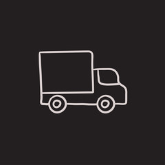 Canvas Print - Delivery van sketch icon.