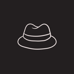 Classic hat sketch icon.