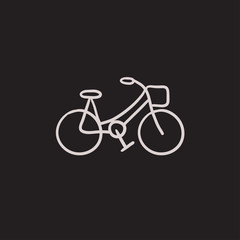 Sticker - Bicycle sketch icon.