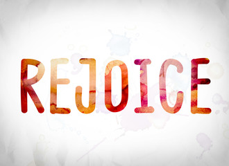 Sticker - Rejoice Concept Watercolor Word Art