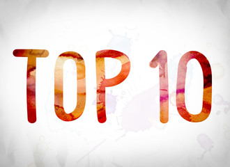 Poster - Top 10 Concept Watercolor Word Art