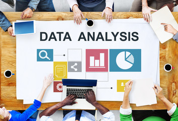Wall Mural - business data analysis presentation information concept