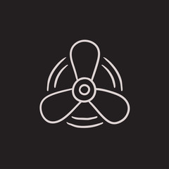 Sticker - Boat propeller sketch icon.