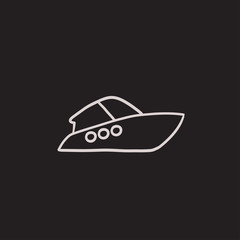 Canvas Print - Speedboat sketch icon.