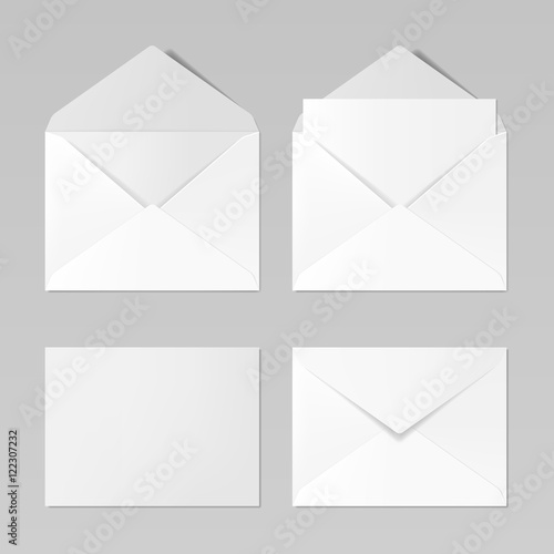 Fotomural Set of blank realistic envelopes mockup