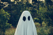 In costume of ghost