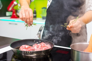 Man cooking at home