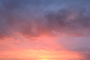 weather sunny autumn sky bright flash of sunset