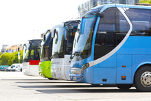 Distance Buses In The Car Park